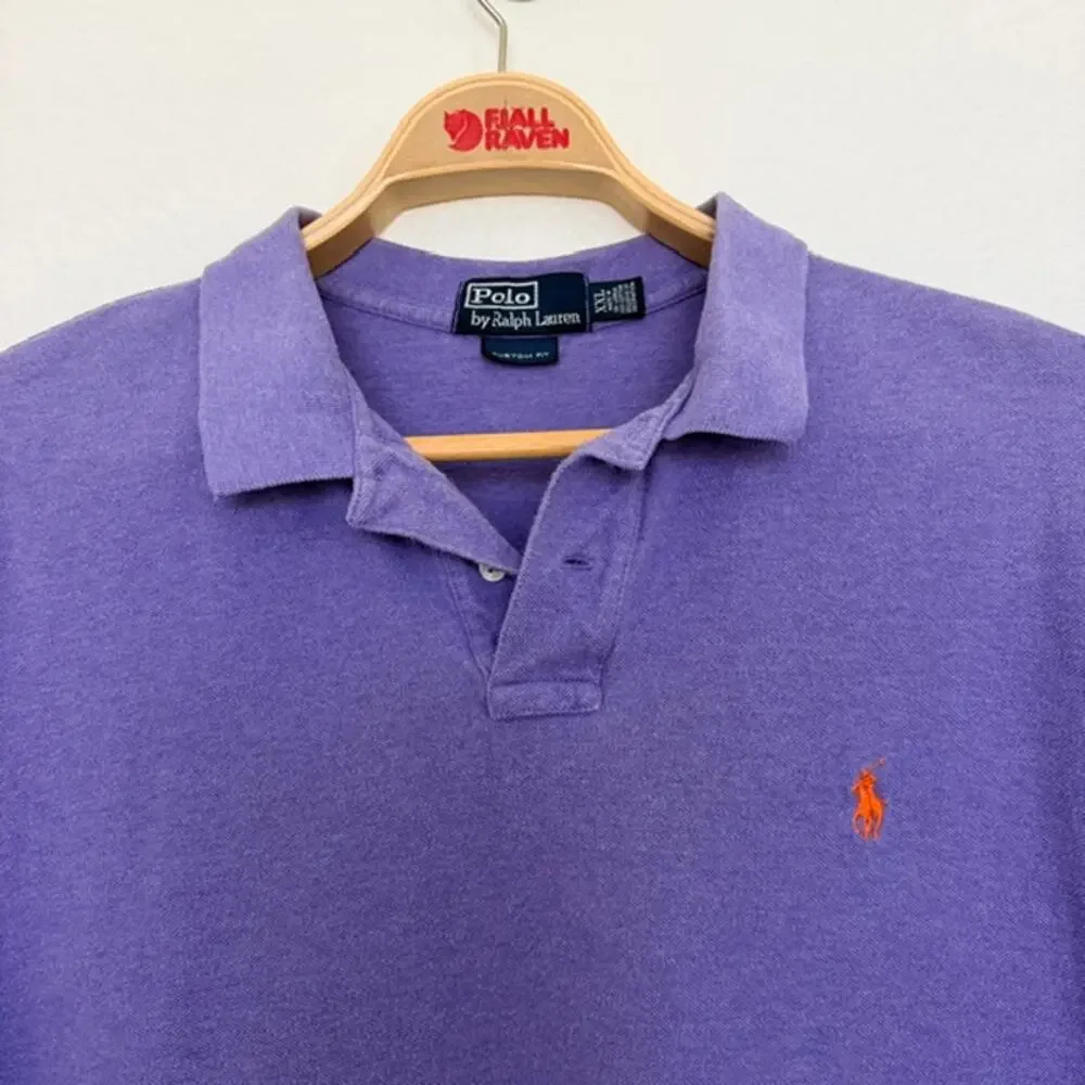 Ralph Lauren Polo‎ Shirt Men Custom Fit XXL Blue Purple Short Sleeve Soft Casual